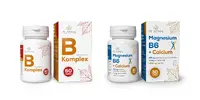 2-dielny Balíček výživových doplnkov "Vitamín Magnesium B6 48 mg + calcium 150 mg / B-Komplex"