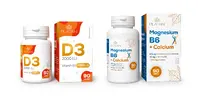 2-dielny Balíček výživových doplnkov "Vitamín Magnesium B6 48 mg + calcium 150 mg / Vitamín D3 2000 IU"