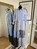 Dámske upcyklované maxi šaty | Veľkosť: M (91-100 cm) | Svetlomodrá