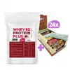 1 x 1000 g Whey 82 Protein Plus + 24 x 50 g Proteínová tyčinka s kolagénom Gam´s (višňa-jogurt/mix príchutí)