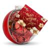 2 x 84 g Vianočná guľa plnená pralinkami s textom Merry Christmas (kakaový krém) | Červená