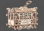 Mechanický model 3D puzzle značky Ugears "Mestská električka s koľajami"