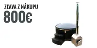 Zľavový kupón v hodnote 800 € na nákup luxusnej kúpacej kade s vonkajšou pieckou, hydromasážou a LED svetlom