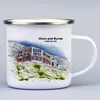 330 ml Turistický smaltovaný hrnček "Chata pod Rysmi" | Biela