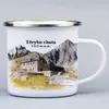 330 ml Turistický smaltovaný hrnček "Téryho chata" | Biela