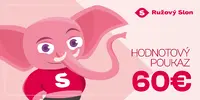 Hodnotový poukaz do eshopu Ružový slon v hodnote 60 €