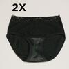 2 x Dámske menštruačné nohavičky s vysokým pásom HEAVY | Veľkosť: XS | Čierna