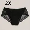 2 x Dámske menštruačné nohavičky s ochrannými pásikmi MEDIUM | Veľkosť: XS | Čierna