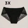 3 x Dámske menštruačné nohavičky s ochrannými pásikmi MEDIUM | Veľkosť: XS | Čierna