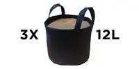 3 x 12 l Textilný kvetináč TEX BAGS