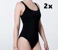 2 x Jednodielne dámske menštruačné plavky Rilie Basic | Veľkosť: XS | Čierna