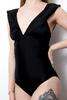 1 x Jednodielne dámske menštruačné plavky Rilie s volánikmi | Veľkosť: S | Čierna