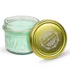 180 ml Vonná sójová sviečka s kryštálom "Amazonit" (kokos, geranium)