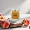 180 g Handmade sójová sviečka s dreveným knôtom "Broskyňa"