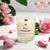 180 g Handmade sójová sviečka s dreveným knôtom "Rose Champagne"