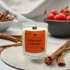 180 g Handmade sójová sviečka s dreveným knôtom "Rebarbora & Škorica"