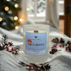 180 g Handmade sójová sviečka s dreveným knôtom "Biele Vianoce"
