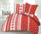 Bavlnené posteľné obliečky s vianočným vzorom (červené hviezdy a srdcia)