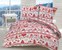 Bavlnené posteľné obliečky s vianočným vzorom (červená)