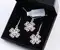 Strieborná súprava Swarovski Crystallized Elements – Štvorlístok
