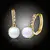 Pozlátené perlové náušnice Rebecca - White Pearl