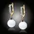 Pozlátené perlové náušnice Marianne - White Pearl