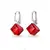 Strieborné náušnice kocky s kryštálmi Swarovski® CUBE Light Siam