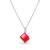 Strieborný náhrdelník kocka s kryštálom Swarovski® CUBE Light Siam