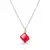 Strieborný náhrdelník kocka s kryštálom Swarovski® CUBE Light Siam