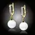 Pozlátené perlové náušnice Marianne - White Pearl