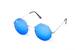 Strieborné okuliare Kašmír Lennon L01 - modré zrkadlové sklá