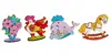 4-dielny SET: Drevené 3D vyfarbovacie puzzle (kytica kvetov + kohútik + veľryba s mláďatkom + koník)