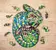 Drevené farebné puzzle (chameleón)