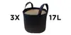 3 x 17 l Textilný kvetináč TEX BAGS