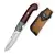 Lovecký zatvárací nôž v koženom púzdre "SISSO M390 Powder Steel Sentinell"